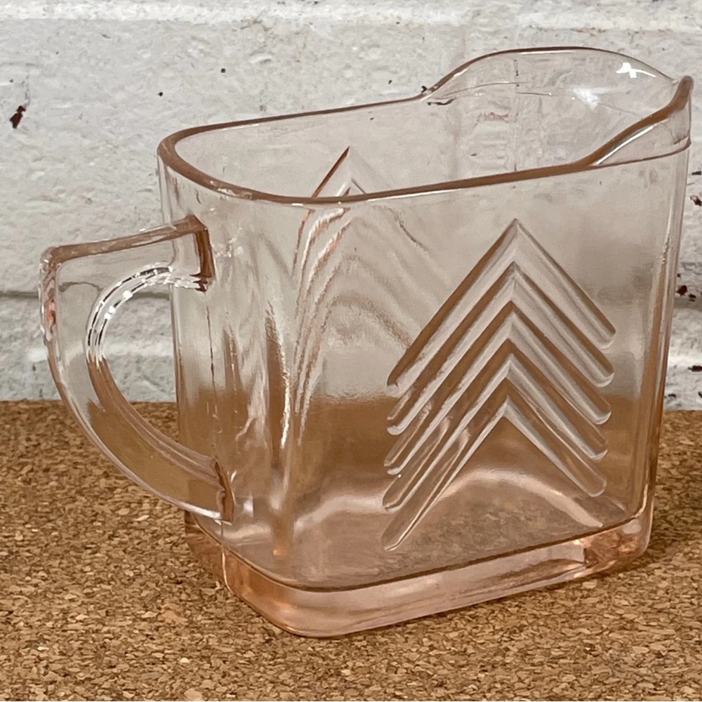 Pink Hazel Atlas Chevron creamer